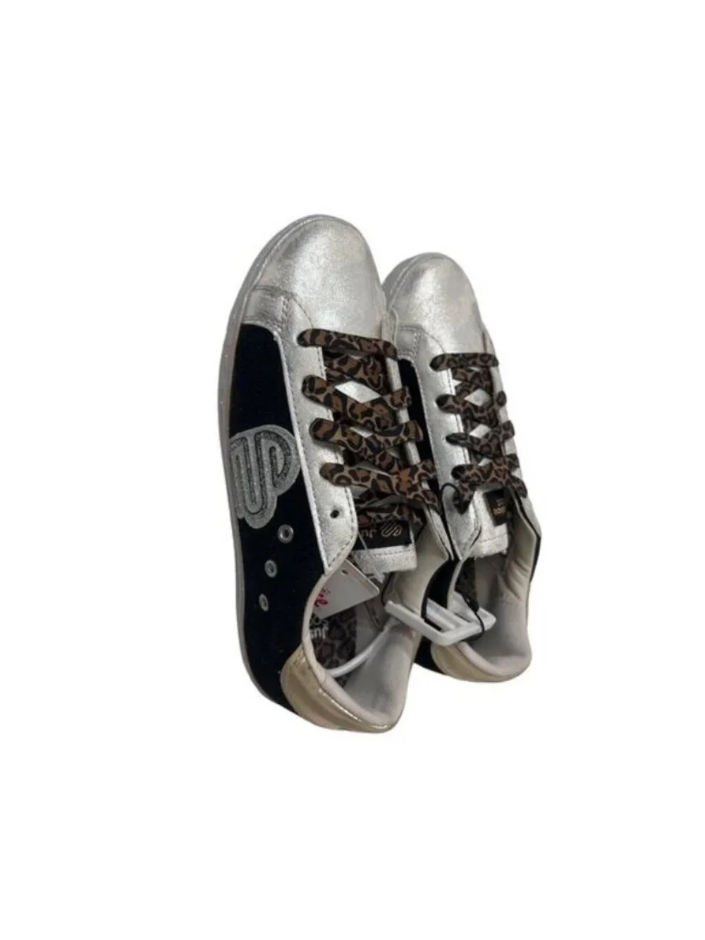 Justice Sport Metallic Silver & Black Sneakers